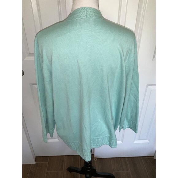 Alfred Dunner Woman Brushstroke Two-For Cardigan With Necklace, size 1X - Picture 5 of 5